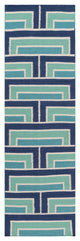 Surya Paddington PDG-2037 2'6"x8' Rug, Teal/Navy/Mint/Cream