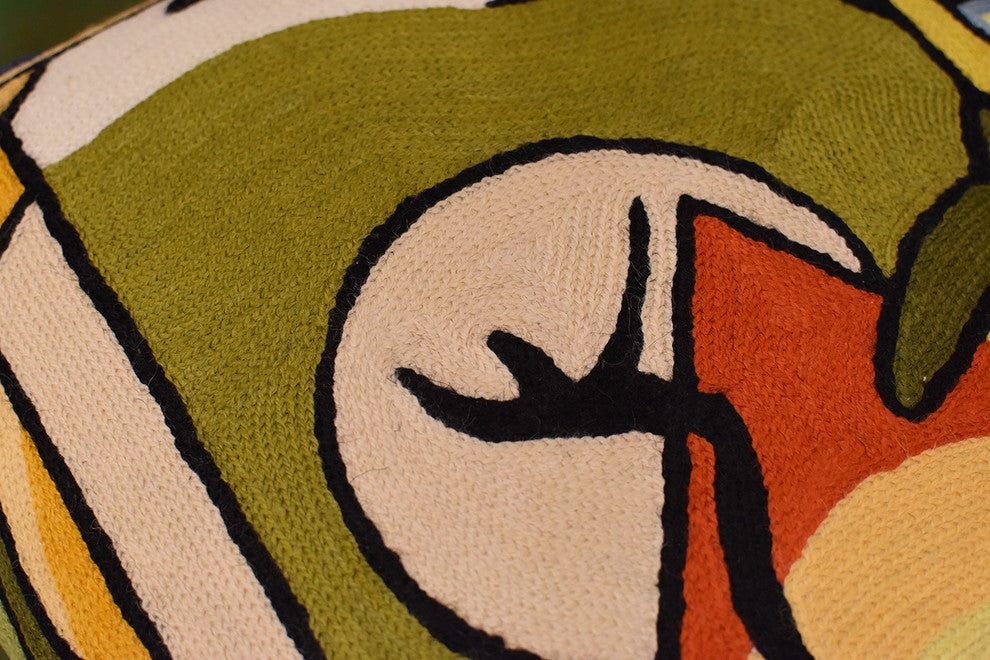 Fun in the Sun III by Alfred Gockel Accent Pillow Cover Handmade Wool 18x18"