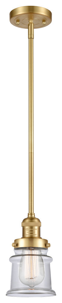 Small Canton 1 Light Mini Pendant, Satin Gold, Clear