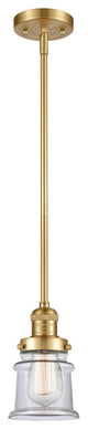 Small Canton 1 Light Mini Pendant, Satin Gold, Clear