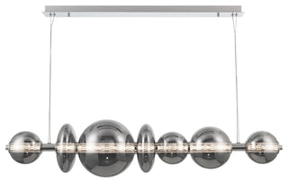 Atomo 1 Light Chandelier, Chrome With Smoked Glass