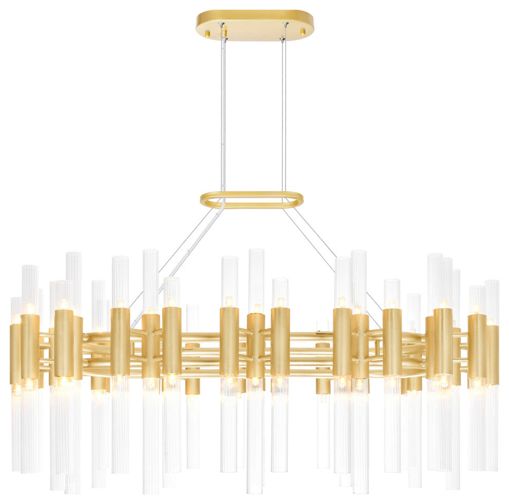 Orgue 72 Light Chandelier With Satin Gold Finish