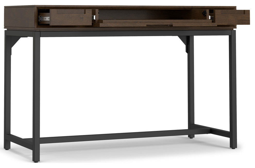 Banting Solid Hardwood Mid Century Small Desk, Walnut Brown