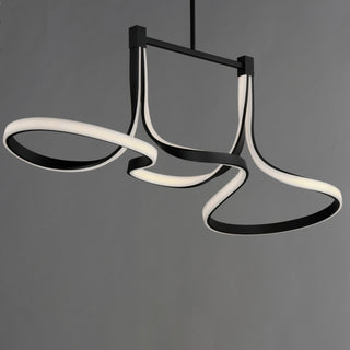 ET2 E30668 Serpentine 57"W LED Abstract Chandelier - Black
