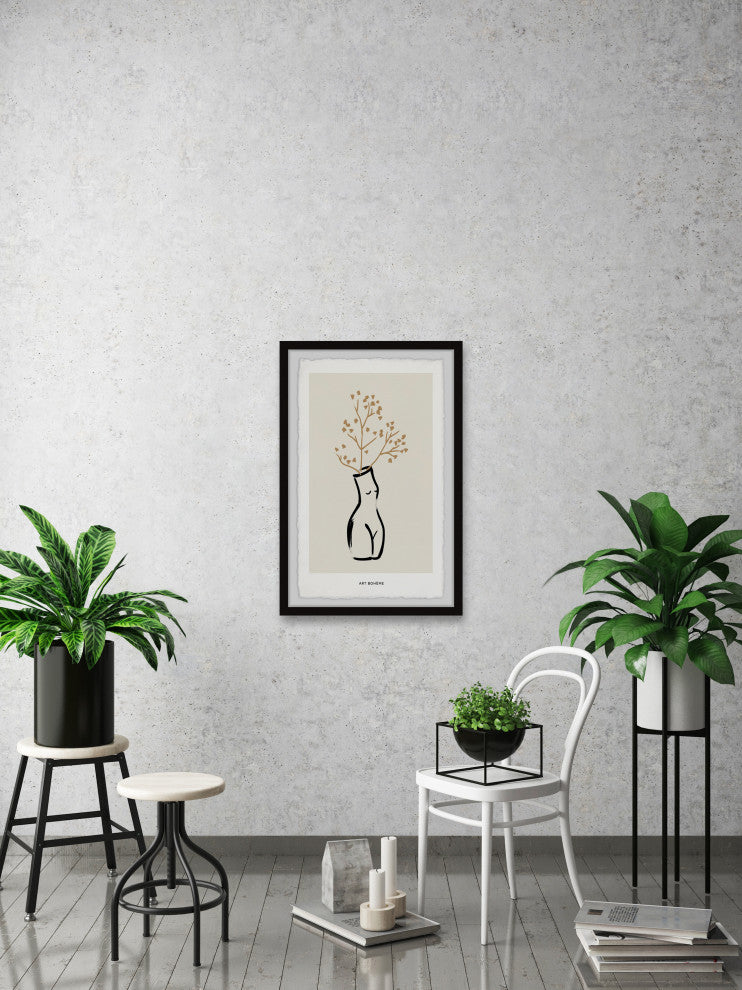 "Body Figure Vase" Framed Painting Print, 8x12
