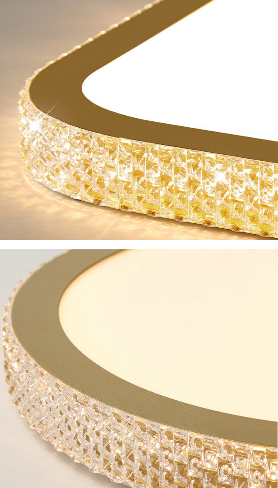 Abbiategrasso | Rectangle Crystal LED Ceiling Light, Black, Brightness Dimmable