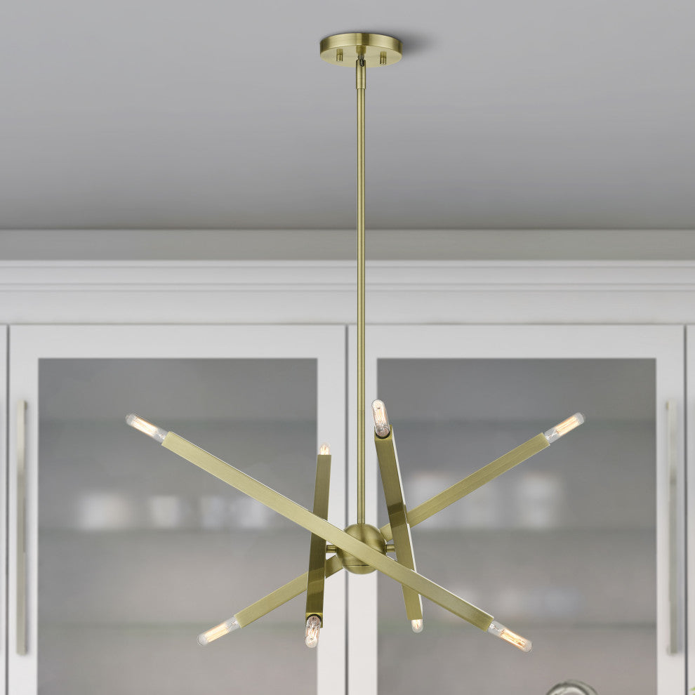 Livex Lighting Monaco 8-Light Antique Brass Chandelier