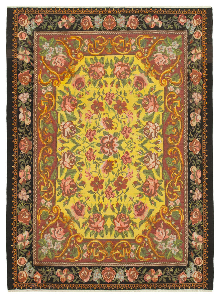 Rug N Carpet - Handmade Moldovan 7' 7'' x 10' 0'' Unique Flatweave Kilim Rug
