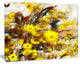 Yellow Flowers Watercolor Illustration, Floral Art Canvas Print, 60"x28"