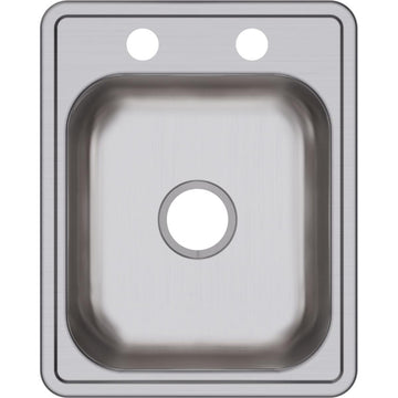 D11721 Dayton Stainless Steel 17" x 21-1/4" Drop-in Bar Sink, 2 Holes