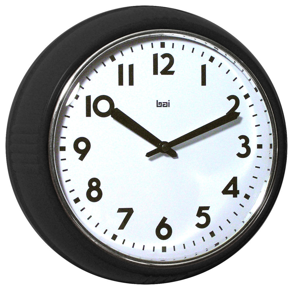 9.5" School Wall Clock Black