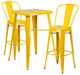 Metal Indoor/Outdoor Bistro Bar Set, Yellow