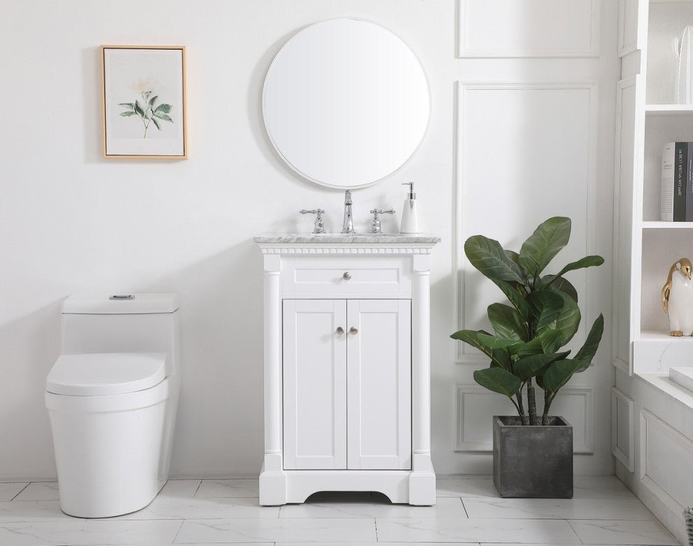 Home Living 24" Single Bathroom Vanity, White