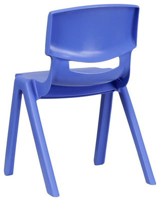 2 Pack Plastic Stackable School Chair with 13.25" Seat Height, Blue