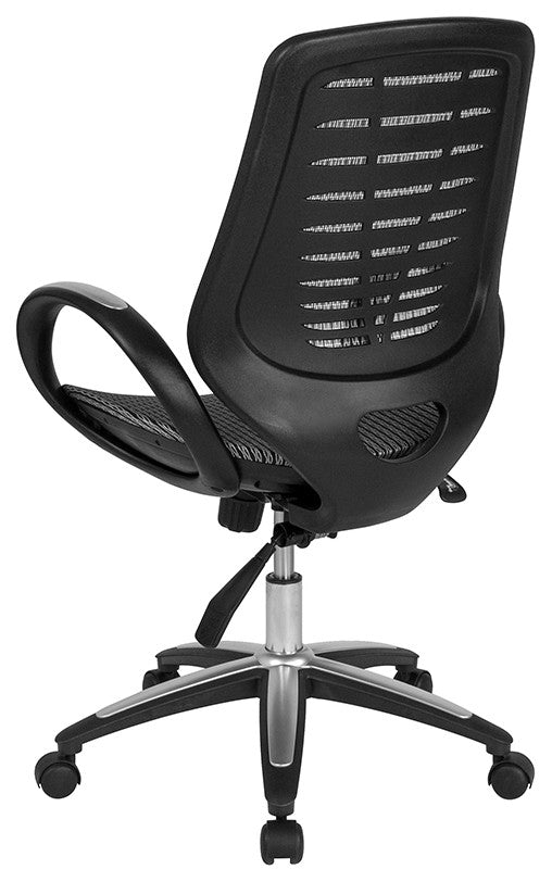 Newton High Back Office Chair With Contemporary Mesh Design, Gray