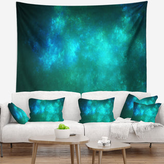 Blue Starry Fractal Sky Abstract Wall Tapestry, 92"x78"