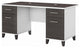 Transitional Desk, Double Pedestal With File & Storage Drawers, Storm Gray/White