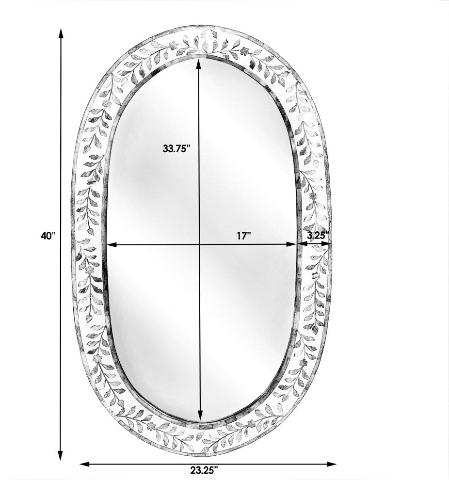 Butler Trubadur Blue and White Bone Inlay Mirror
