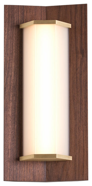 Penna 16 LED Sconce, Warm White, Brushed Brass/Walnut, 120v