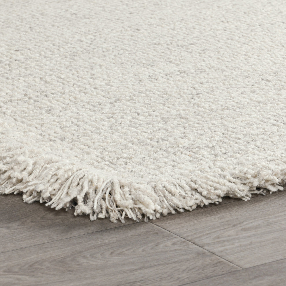 Bradbury Solid Wool Blend Area Rug by Kosas Home, Ivory, 9x12