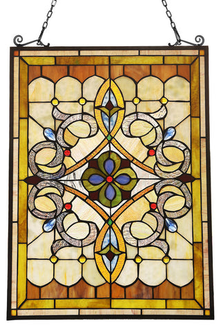 DELILAH Victorian Tiffany-glass Window Panel 24inches Tall