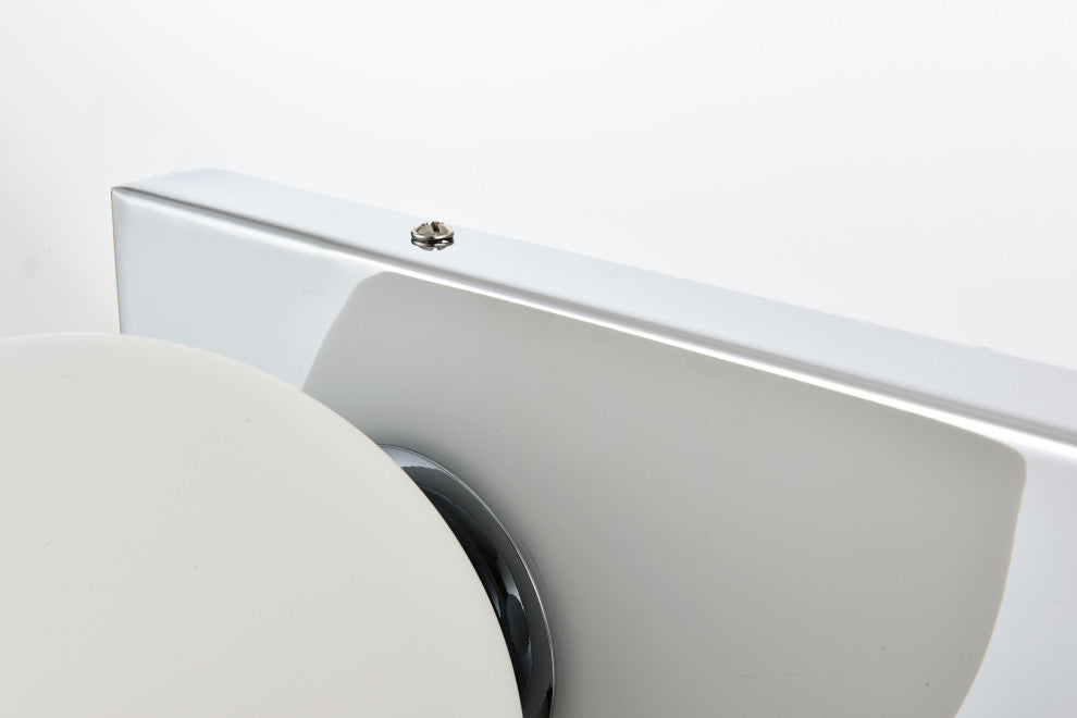 2 Light Chrome And Frosted White Bath Sconce