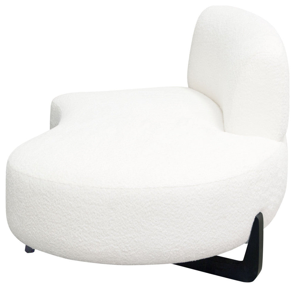 Vesper Curved Armless Right Chaise, White