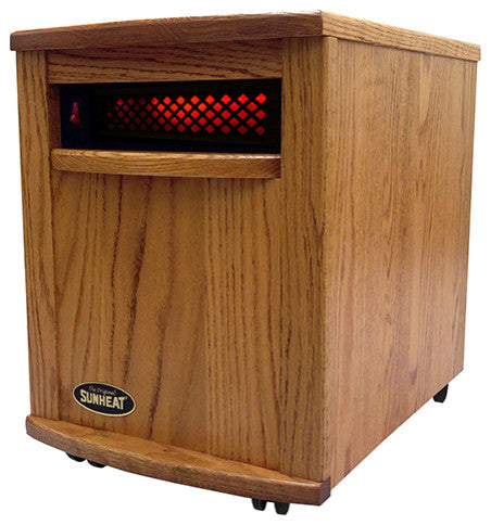 Amish Hand Crafted SUNHEAT Infrared Heater - Nebraska Oak