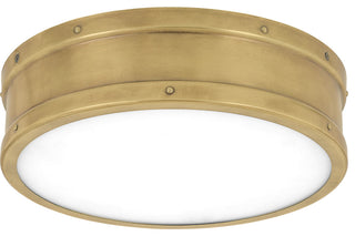 Quoizel QF5224 Ahoy 13"W LED Flush Mount Drum Ceiling Fixture - Weathered Brass