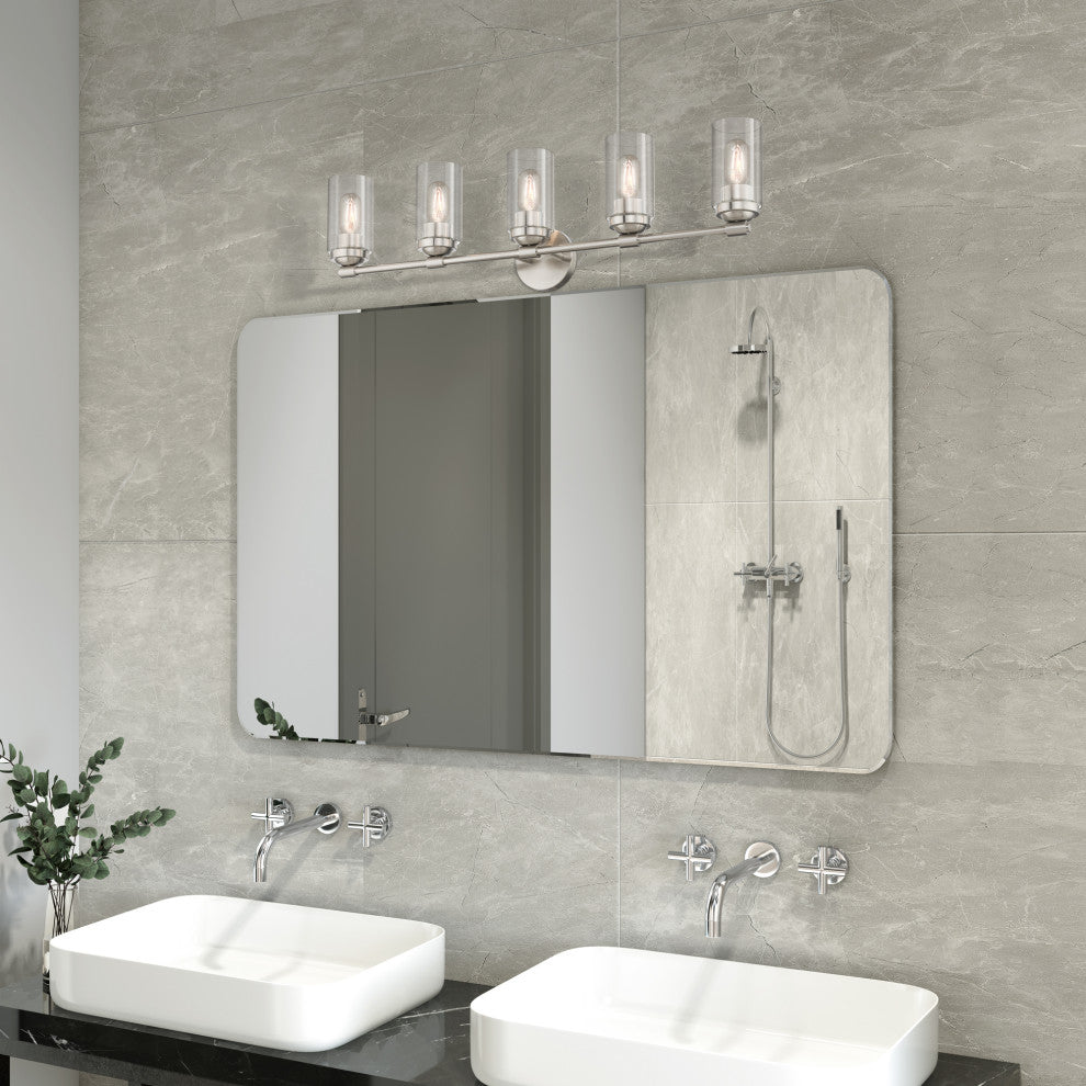 Whittier 5-Light Brushed Nickel Large Vanity Sconce