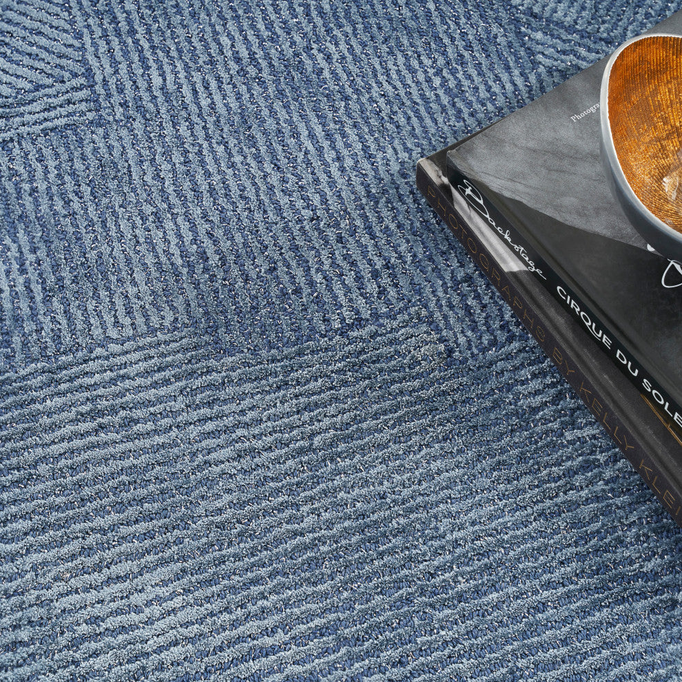 Michael Amini Ma30 Star 4' x 6' Blue Modern Indoor Area Rug