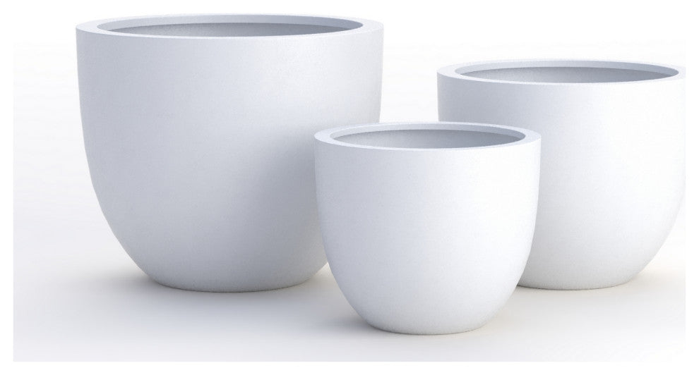 DTY Signature Mount Belford 1-piece Fiberstone Planter, White, Small