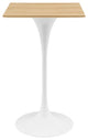 28" Bar Table, Square, Natural Brown White, Metal, Modern, Hospitality