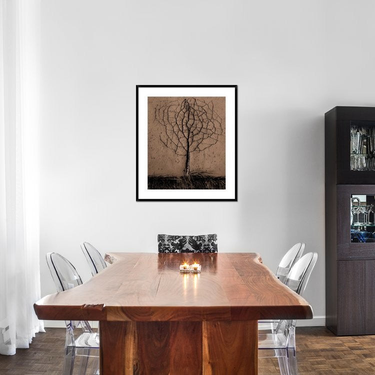 "Asphalt Tree" Framed Digital Print by Rasto Gallo, 33x38"