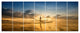 Pakpra with Fisherman at Sunrise, Landscape Canvas Art Print, 83"x32", 7 Panels