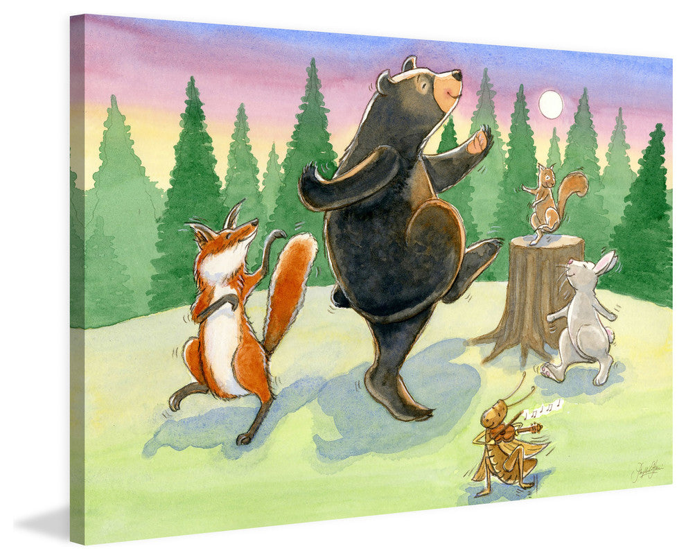 "Animals Dancing" Painting Print on Wrapped Canvas