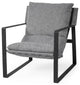 Stone Gray And Black Metal Sling Chair