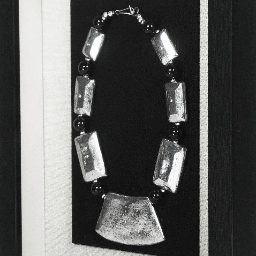 Silver Tribal Necklaces Shadow Box Wall DÃ©cor