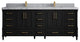 Aberdeen 84 Double Sink Bath Vanity in Black 2" Venatino Quartz
