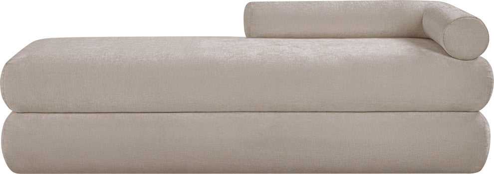 Kennedy Upholstered Bench, Beige, Chenille Fabric