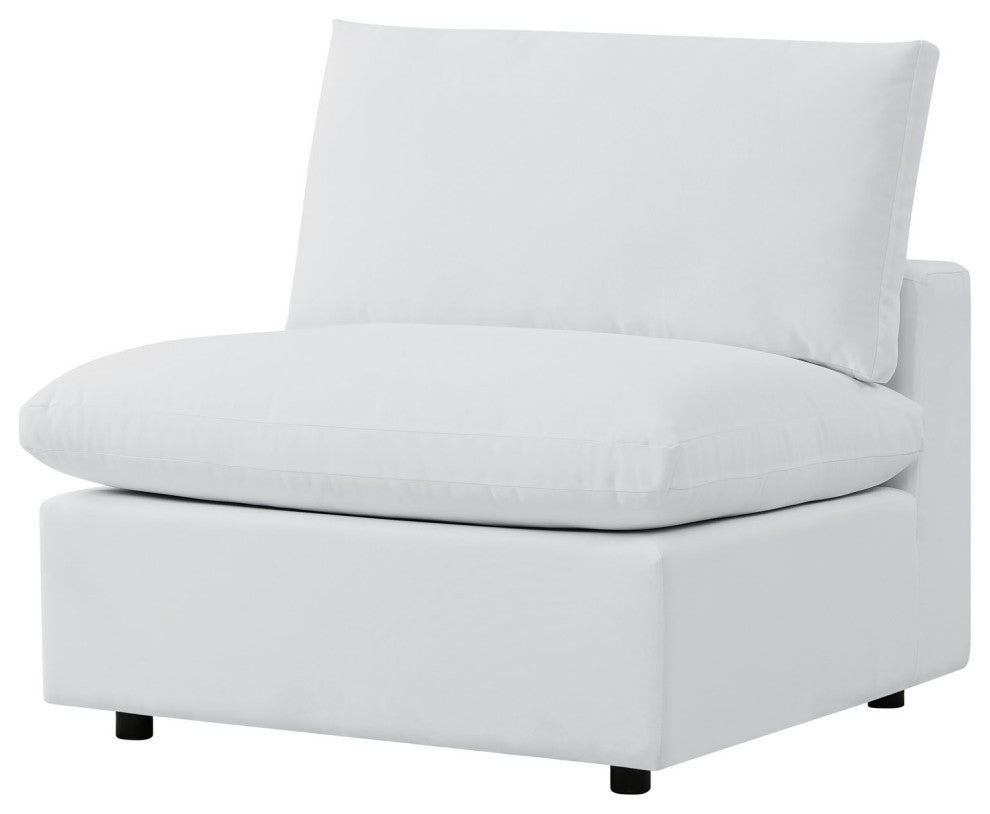 Modular Lounge Sectional Deep Sofa Chair Set, Sunbrella, White, Modern, Outdoor