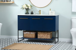 Sue 48" Single Bathroom Vanity, Blue