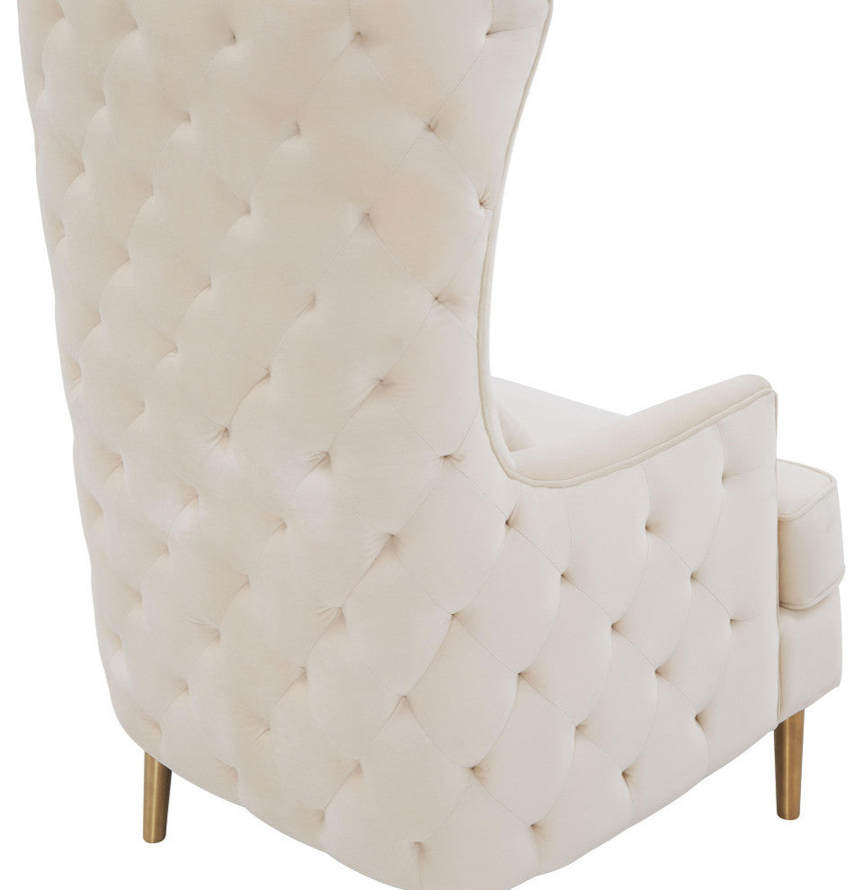 Alina Cream Tall Tufted Back Chair
