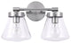 2-light Modern Farmhouse Nickel Vanity Light Wall Sconce