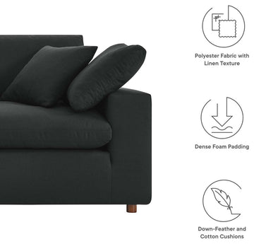 Commix Down Filled Overstuffed Loveseat - Black