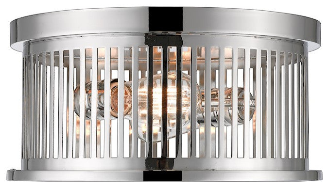 Zlite 334F2PN 2-Light Flush Mount, Polished Nickel