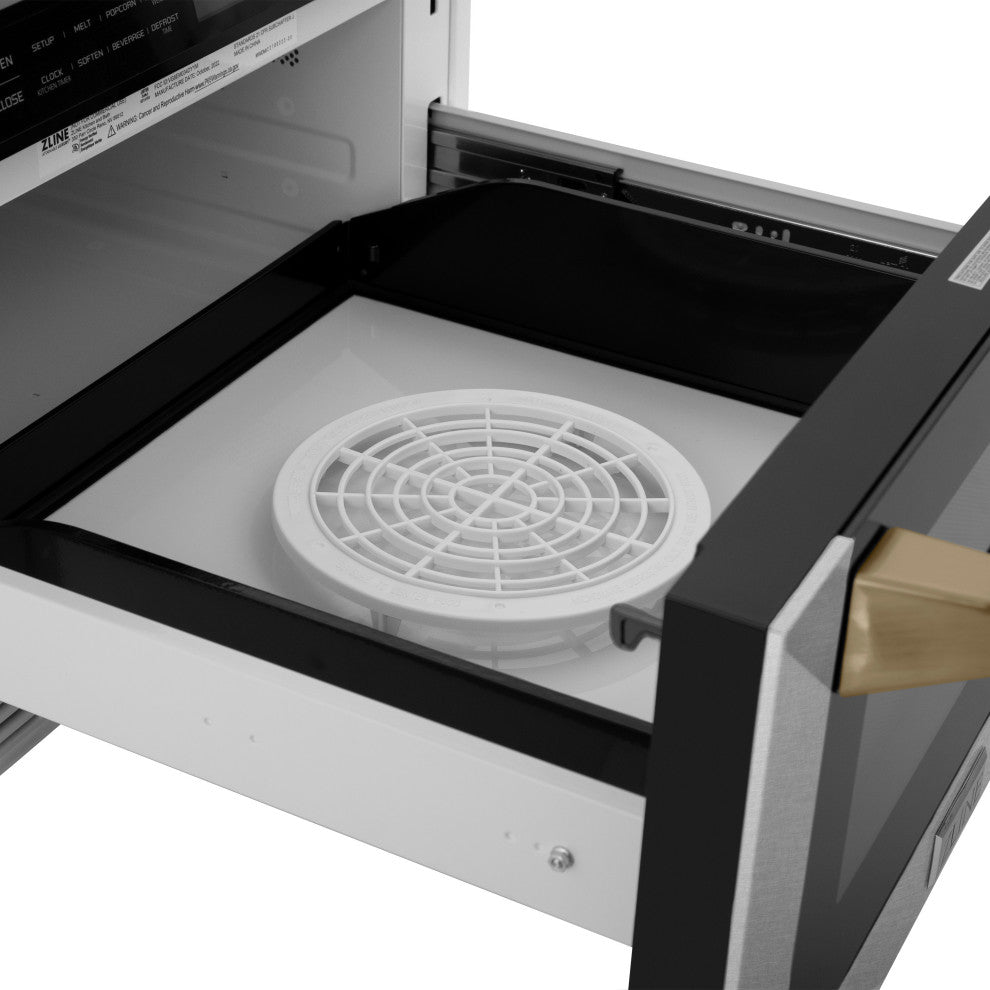 ZLINE Microwave Drawer s, DuraSnow and Champagne Bronze MWDZ-1-SS-H-CB