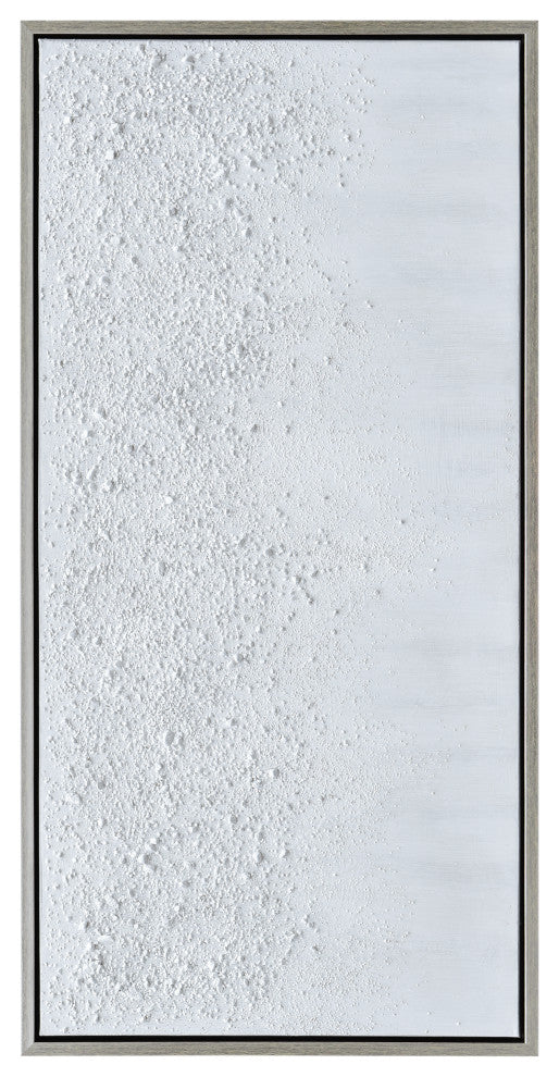White Snow B Textured Metallic Hand Painted Wall Art Framed Canvas