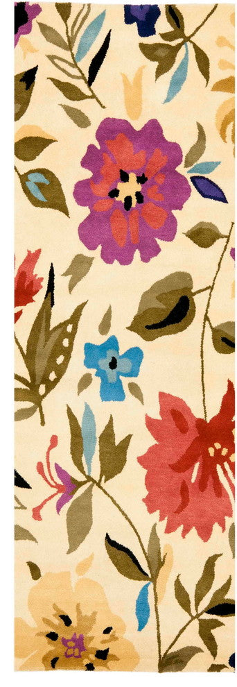 Safavieh Soho Soh854A Floral Rug, Ivory/Multi, 2'6"x8'0" Runner