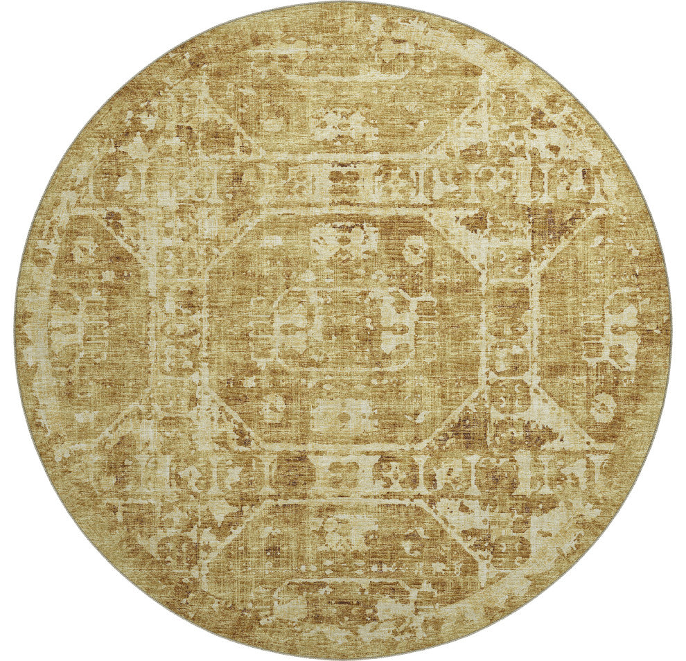 Aberdeen AB2 Gold 8' x 8' Round Rug